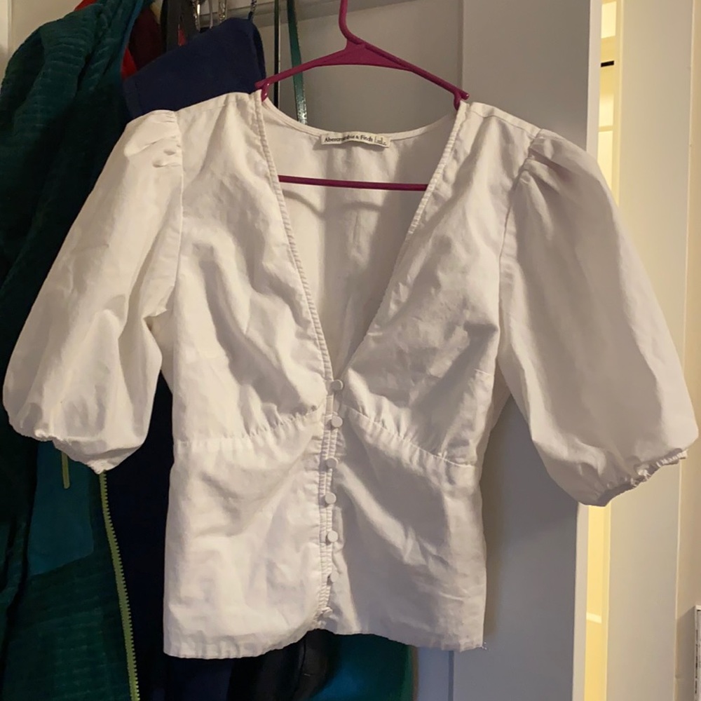 Abercrombie and Fitch White Poplin Shirt